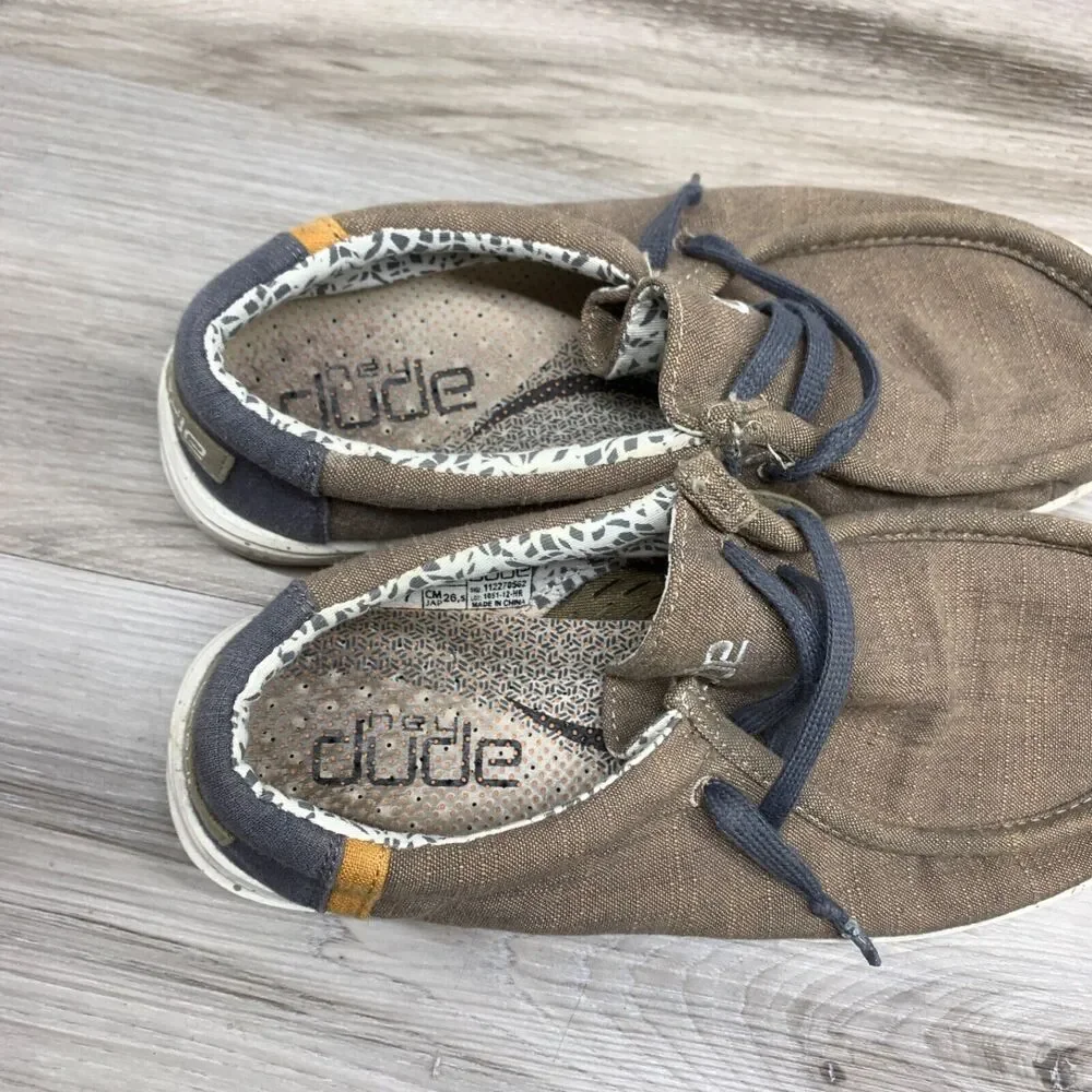 Hey Dude Wally Free Natural Beige Brown Mens Size 8 Athletic‎ Shoes Slip On